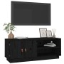 Mueble de TV de madera maciza de pino negro 105x34x40 cm en Muebles TV | Comprar online en Foru.es
