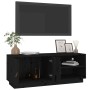 Mueble de TV de madera maciza de pino negro 105x34x40 cm en Muebles TV | Comprar online en Foru.es