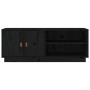 Mueble de TV de madera maciza de pino negro 105x34x40 cm en Muebles TV | Comprar online en Foru.es