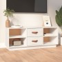 Mueble de TV de madera maciza de pino blanco 100x34x40 cm en Muebles TV | Comprar online en Foru.es