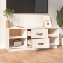 Mueble de TV de madera maciza de pino blanco 100x34x40 cm en Muebles TV | Comprar online en Foru.es