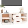 Mueble de TV de madera maciza de pino blanco 100x34x40 cm en Muebles TV | Comprar online en Foru.es
