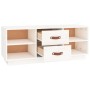 Mueble de TV de madera maciza de pino blanco 100x34x40 cm en Muebles TV | Comprar online en Foru.es
