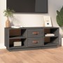 Mueble de TV de madera maciza de pino gris 100x34x40 cm en Muebles TV | Comprar online en Foru.es