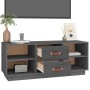 Mueble de TV de madera maciza de pino gris 100x34x40 cm en Muebles TV | Comprar online en Foru.es