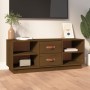 Mueble de TV madera maciza de pino marrón miel 100x34x40 cm en Muebles TV | Comprar online en Foru.es