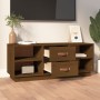 Mueble de TV madera maciza de pino marrón miel 100x34x40 cm en Muebles TV | Comprar online en Foru.es
