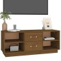 Mueble de TV madera maciza de pino marrón miel 100x34x40 cm en Muebles TV | Comprar online en Foru.es