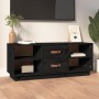 Mueble de TV de madera maciza de pino negro 100x34x40 cm en Muebles TV | Comprar online en Foru.es