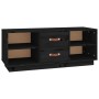 Mueble de TV de madera maciza de pino negro 100x34x40 cm en Muebles TV | Comprar online en Foru.es