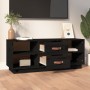 Mueble de TV de madera maciza de pino negro 100x34x40 cm en Muebles TV | Comprar online en Foru.es