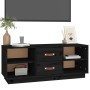 Mueble de TV de madera maciza de pino negro 100x34x40 cm en Muebles TV | Comprar online en Foru.es