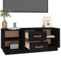 Mueble de TV de madera maciza de pino negro 100x34x40 cm en Muebles TV | Comprar online en Foru.es