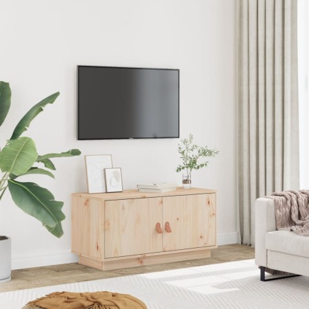 Mueble de TV de madera maciza de pino 80x34x40 cm en Muebles TV | Comprar online en Foru.es