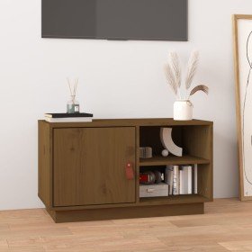 Mueble de TV madera maciza de pino marrón miel 70x34x40 cm en Muebles TV | Comprar online en Foru.es