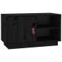 Mueble de TV de madera maciza de pino negro 70x34x40 cm en Muebles TV | Comprar online en Foru.es