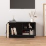 Mueble de TV de madera maciza de pino negro 70x34x40 cm en Muebles TV | Comprar online en Foru.es