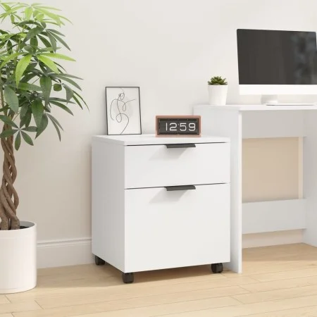 White plywood filing cabinet with wheels 45x38x54 cm by vidaXL, Filing cabinets - Ref: Foro24-811520, Price: 49,85 €, Discoun...