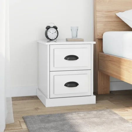 Mesitas de noche 2 uds madera blanco brillante 39x39x47,5 cm de vidaXL, Mesitas de noche - Ref: Foro24-816149, Precio: 85,51 ...