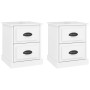 Mesitas de noche 2 uds madera blanco brillante 39x39x47,5 cm de vidaXL, Mesitas de noche - Ref: Foro24-816149, Precio: 86,45 ...