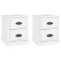 Mesitas de noche 2 uds madera blanco brillante 39x39x47,5 cm de vidaXL, Mesitas de noche - Ref: Foro24-816149, Precio: 85,51 ...