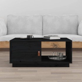 Mesa de centro de madera maciza de pino negro 80x50x35,5 cm en Mesas de centro | Comprar online en Foru.es