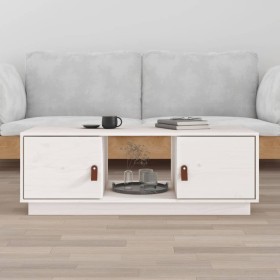 Mesa de centro de madera maciza de pino blanco 100x50x35 cm en Mesas de centro | Comprar online en Foru.es