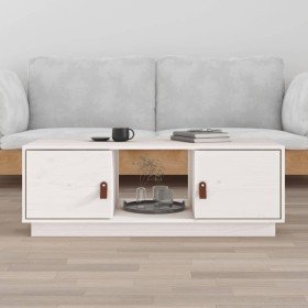 Mesa de centro de madera maciza de pino blanco 100x50x35 cm en Mesas de centro | Comprar online en Foru.es