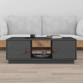 Mesa de centro de madera maciza de pino gris 100x50x35 cm en Mesas de centro | Comprar online en Foru.es
