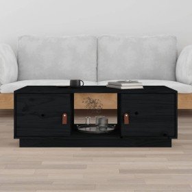 Mesa de centro de madera maciza de pino negro 100x50x35 cm en Mesas de centro | Comprar online en Foru.es