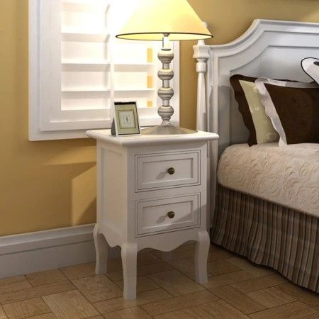 Mesitas de noche con 2 cajones 2 unidades MDF blanca de vidaXL, Mesitas de noche - Ref: Foro24-60638, Precio: 165,75 €, Descu...