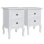Mesitas de noche con 2 cajones 2 unidades MDF blanca de vidaXL, Mesitas de noche - Ref: Foro24-60638, Precio: 165,75 €, Descu...