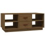 Mesa de centro madera maciza de pino marrón miel 100x50x41 cm en Mesas de centro | Comprar online en Foru.es