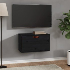 Armario de pared de madera maciza de pino negro 60x30x35 cm en Estanterías | Comprar online en Foru.es