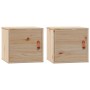 Armarios de pared 2 uds madera maciza de pino 31,5x30x30 cm en Estanterías | Comprar online en Foru.es