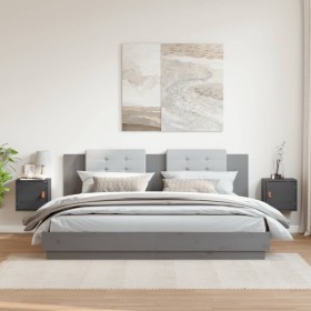 Armarios de pared 2 uds madera maciza pino gris 31,5x30x30 cm en Estanterías | Comprar online en Foru.es