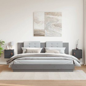 Armarios de pared 2 uds madera maciza pino gris 31,5x30x30 cm en Estanterías | Comprar online en Foru.es