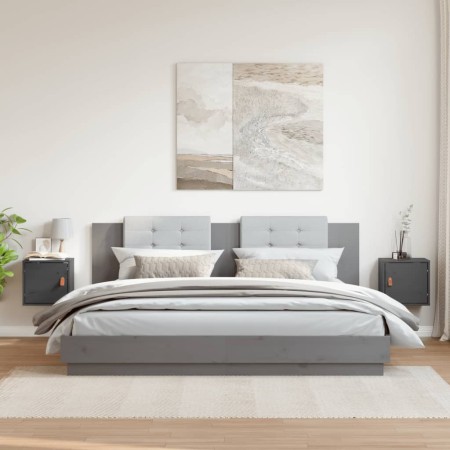 Armarios de pared 2 uds madera maciza pino gris 31,5x30x30 cm en Estanterías | Comprar online en Foru.es