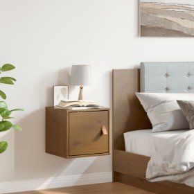 Armario de pared madera maciza de pino marrón miel 31,5x30x30cm en Estanterías | Comprar online en Foru.es