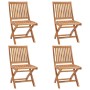 Sillas de jardín plegables y cojines 4 udes madera maciza teca en Sillas de jardín | Comprar online en Foru.es