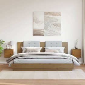 Armarios de pared 2 uds madera pino marrón miel 31,5x30x30 cm en Estanterías | Comprar online en Foru.es