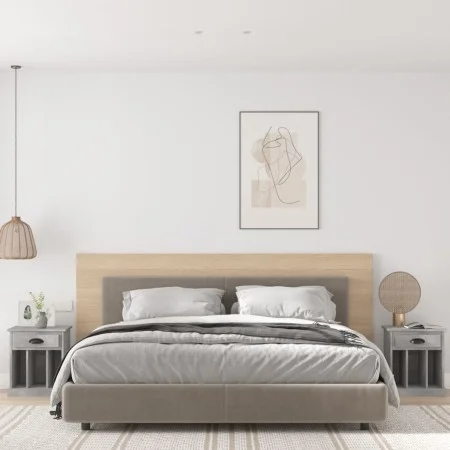 Mesitas de noche 2 unidades gris hormigón 43x36x50 cm de vidaXL, Mesitas de noche - Ref: Foro24-816353, Precio: 64,24 €, Desc...