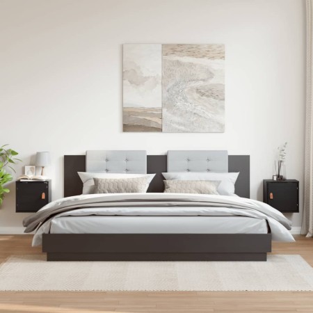 Armarios de pared 2 uds madera maciza pino negro 31,5x30x30 cm en Estanterías | Comprar online en Foru.es