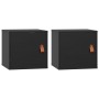 Armarios de pared 2 uds madera maciza pino negro 31,5x30x30 cm en Estanterías | Comprar online en Foru.es