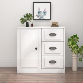Aparador madera contrachapada blanco brillante 70x35,5x67,5 cm de vidaXL, Aparadores - Ref: Foro24-816194, Precio: 74,81 €, D...