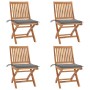 Sillas de jardín plegables 4 uds madera maciza teca con cojines en Sillas de jardín | Comprar online en Foru.es