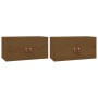 Armarios de pared 2 uds madera pino marrón miel 60x30x30 cm en Estanterías | Comprar online en Foru.es