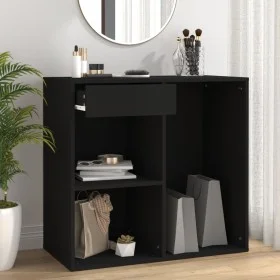 Armario de maquillaje madera contrachapada negro 80x40x75 cm de vidaXL, Taquillas y armarios de almacenamiento - Ref: Foro24-...