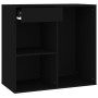 Armario de maquillaje madera contrachapada negro 80x40x75 cm de vidaXL, Taquillas y armarios de almacenamiento - Ref: Foro24-...