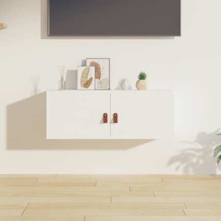 Armario de pared de madera maciza de pino blanco 80x30x30 cm en Estanterías | Comprar online en Foru.es